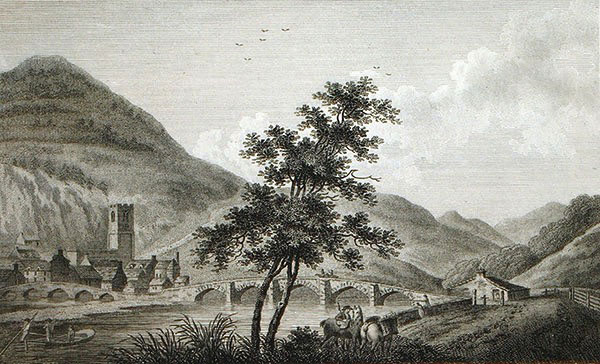 Hafod - Hassell Drawing of Dolgellau circa 1795