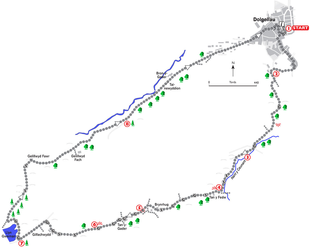 Gwernan Lake Walk Map